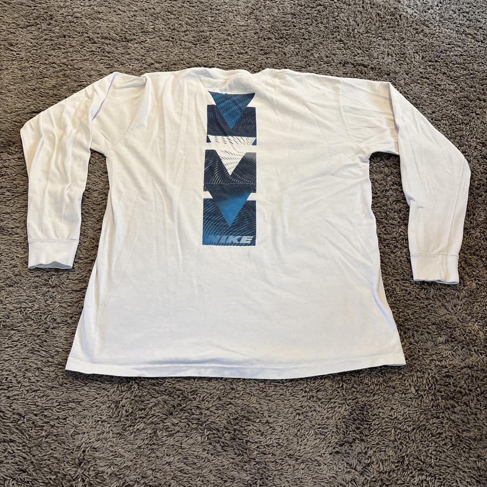 vintage NIKE GREY TAG Logo 90s‎ Long Sleeve Single Stitch Made in USA t-shirt M